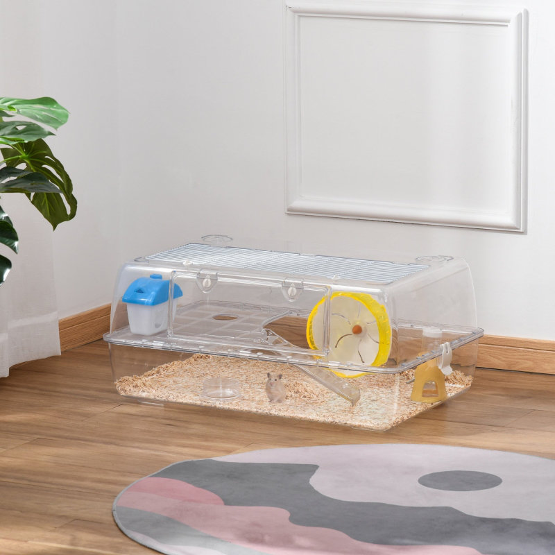 View of Ebern Designs Petropolis Two-Tier Hamster Cage with Running Wheel and ...